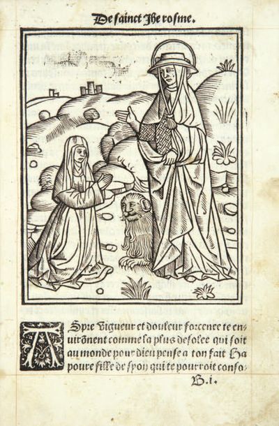JÉRÔME (Saint). The Epistles. Paris, for Jehan de la Garde, s.d. [c. 1518]. In-8...