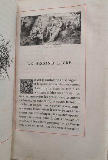 LONGUS. DAPHNIS ET CHLOÉ. Paris, Librairie des Bibliophiles, 1872. In-12, fawn morocco,...