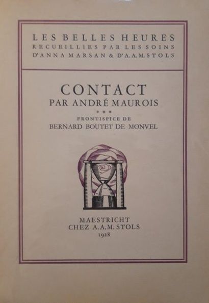 MAUROIS André. Contact. Maastricht, Stols, 1928. In-8, paperback.
Original edition,...