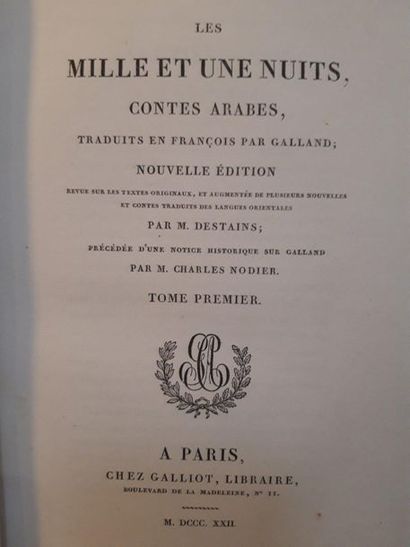 null MILLE ET UNE NUITS (Les), contes arabes, traduits en françois par Galland. Paris,...