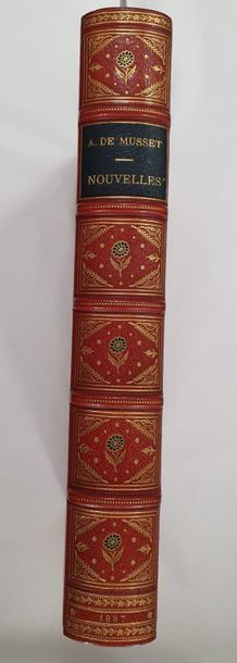 MUSSET (Alfred de). Nouvelles. Paris, L. Conquet, 1887. In-8, maroquin orange avec...