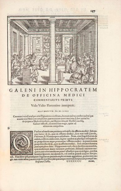 GALIEN. Opera. Venice, Giunta, 1576-1577. 9 parts in 5 volumes in folio, calf turned...