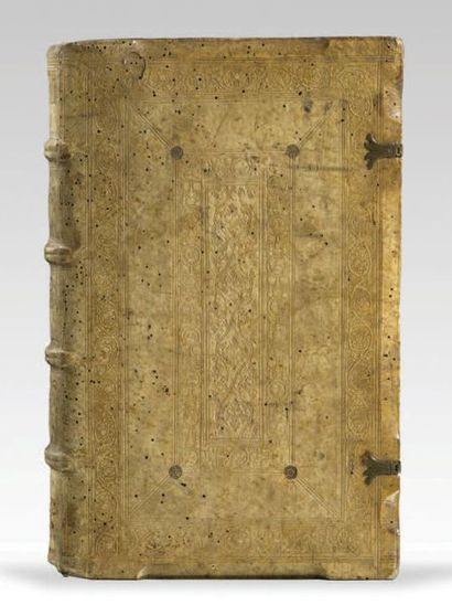 ARISTOTE. Opera. Basel, s.n. [Johannes Oporinus], 1538. In folio, cold-stamped sowskin...