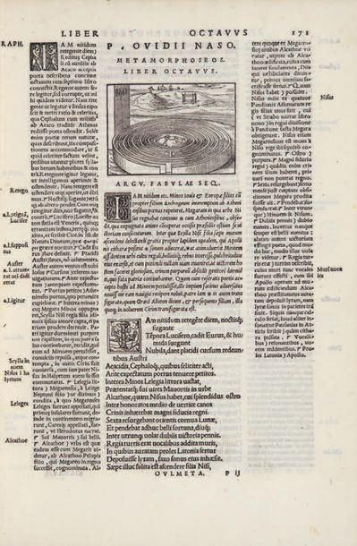 OVIDE. Metamorphoseon libri XV. Venice, Scotus, 1545. In-folio, brown calf, double...