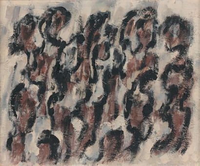 Elvire JAN (1904-1996) 
Composition aux personnages 
Huile sur toile signée et datée...