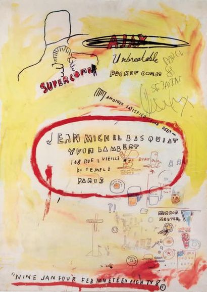 Jean Michel BASQUIAT (1960-1988) et Galerie Yvon LAMBERT Supercomb - Unbreakable...