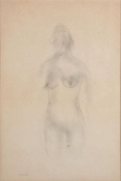 Jean FAUTRIER (1898-1964) 
Femme nue 
Crayon et estompe sur papier signé en bas à...