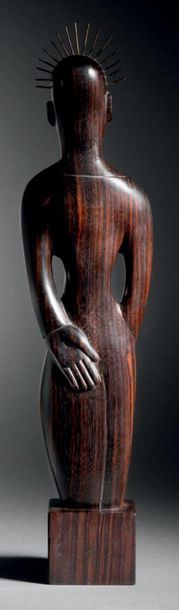 Jean LAMBERT-RUCKI (1888-1967) 
The chief also says The Clown
Macassar ebony sculpture...