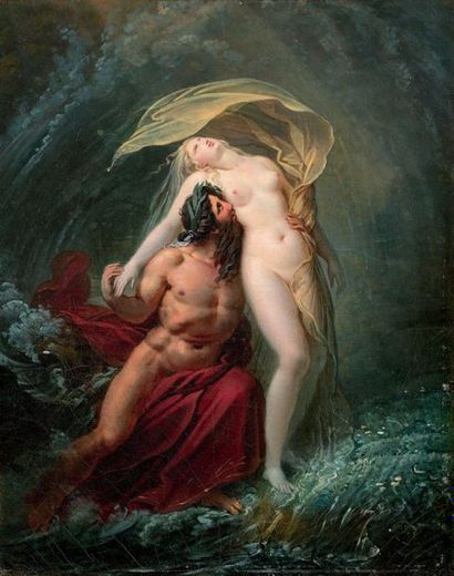 Joseph-Ferdinand LANCRENON (Lods (Doubs) 1794 - idem 1874) 
Alphée et Aréthuse
Toile
Beau...