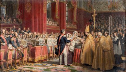 Attribué à Jean-Baptiste VINCHON (1789-1855) 
Le baptême de son Altesse royale le...