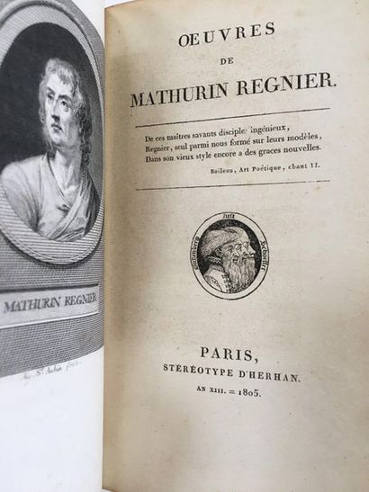 REGNIER, Mathurin 
Œuvres
Paris, Stéréotype d'Herhan, 1805
Les satyres dans une fine...