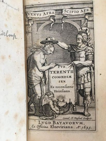 [TÉRENCE] 
Pub. Terentii Comœdiæ sex ex recensione Heinsiana
Leyde, Elzevier, 1635
Le...