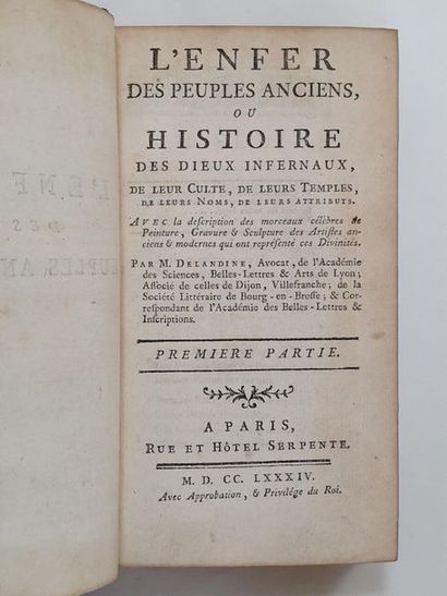 DELANDINE, Antoine-François 
L'Enfer des peuples anciens ou Histoire des dieux infernaux,...
