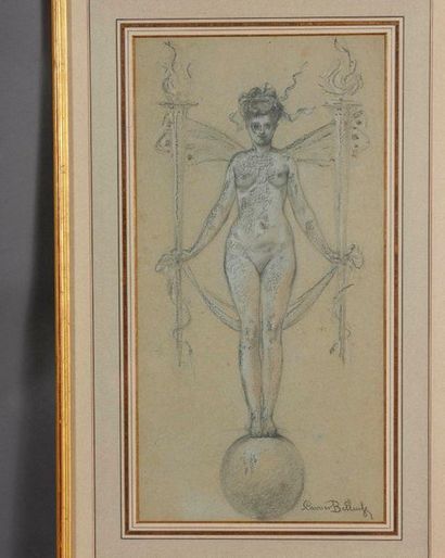 null Pierre CARRIER-BELLEUSE (1851-1932)
Figure d'ornement
Crayon noir et sanguine...