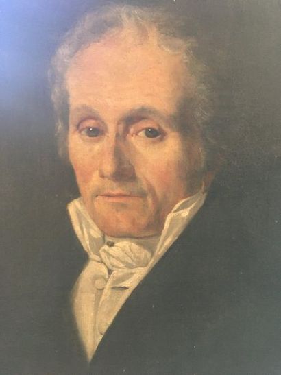 ECOLE FRANCAISE DU XIXème siècle 
Portrait présumé de Georges CUVIER (1769-1832)
Huile...