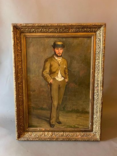 Charles CLAIR (1860-1930) 
Portrait d'homme en pied
Huile sur toile
Signé en bas...