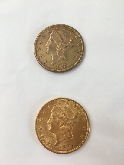null Lot de deux pièces or 20 Dollars

1898 ; 1899