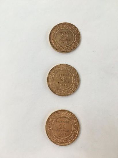 null Tunisie 3 pièces de 20 Francs or

1892 (x2). 1904

19.3g