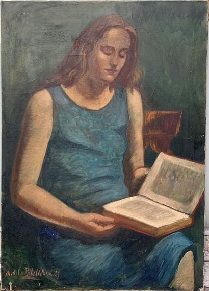 null Amédée DE LA PATELLIERE (1890-1932)_x000D_


Femme à la lecture_x000D_


Huile...