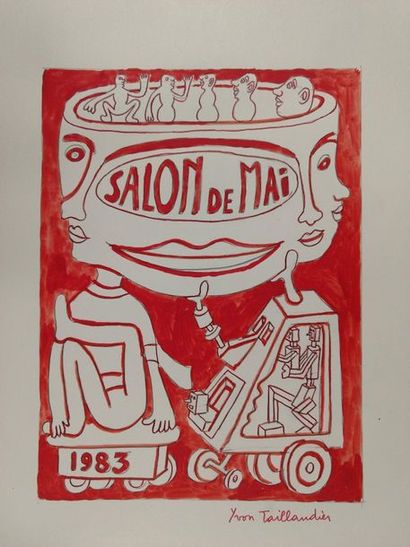 null Yvon TAILLANDIER (1926-2018)_x000D_


Poster project for the Salon de mai 1983_x000D_


Acrylic...