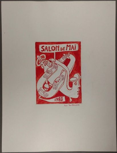 null Yvon TAILLANDIER (1926-2018)_x000D_


Poster project for the Salon de mai 1983_x000D_


Acrylic...