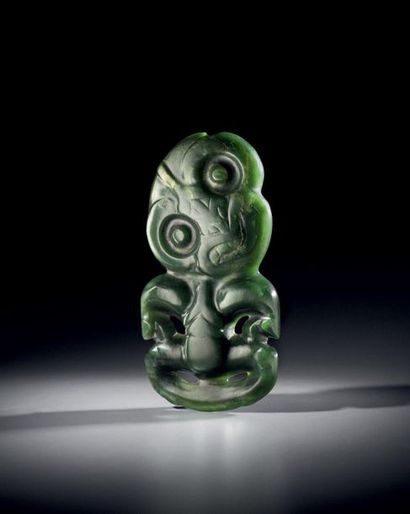 null Ɵ Hei Tiki Pendant, Maori, New Zealand
Probably 19th century
Nephrite
H. 14.2...