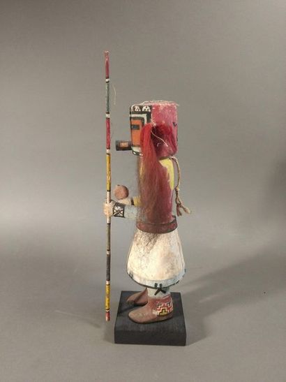  Katsina Ma'alo Kachina with stick Hopi, Arizona Years 1930-1940 H. 26 cm Ma'alo...