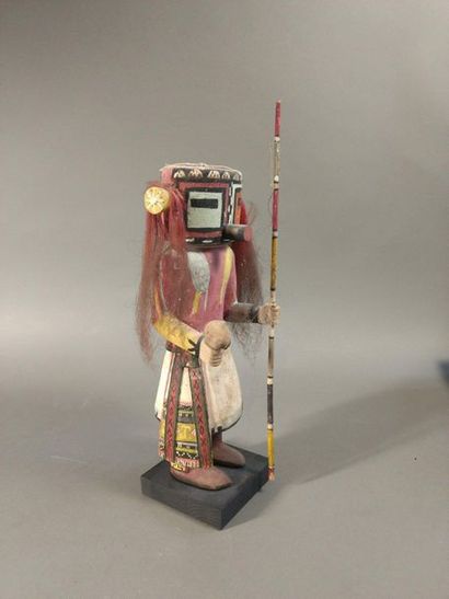  Katsina Ma'alo Kachina with stick Hopi, Arizona Years 1930-1940 H. 26 cm Ma'alo...
