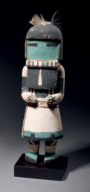 null Katsina Angak'china
Long-haired Kachina
Hopi, Arizona
Years 1900-1920
H. 25...