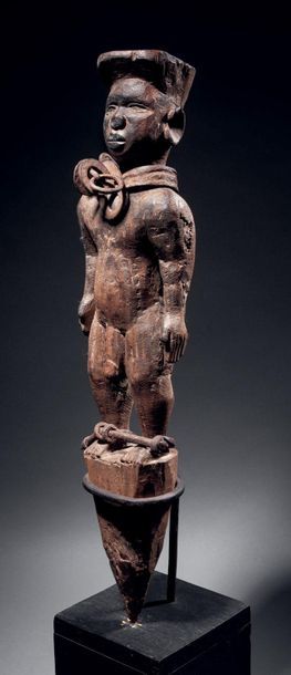 null Male Bakongo figure,
Mayombe area,
Democratic Republic of the Congo,
Wood with...