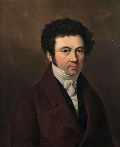 ÉCOLE FRANÇAISE du milieu du XIXe siècle 
Portrait d'homme
Toile
64 x 53 cm