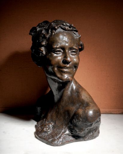 Alfredo PINA (1883-1966) 
Buste de satyre
Sculpture en bronze patiné, signé au dos
H....