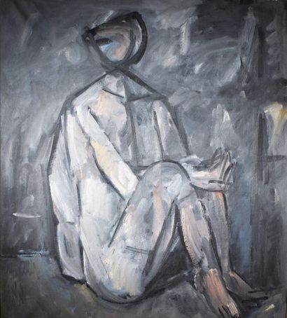 Duilio BARNABE dit DUBE (1914-1961) 
Femme assise
Huile sur toile non signée 98,5...