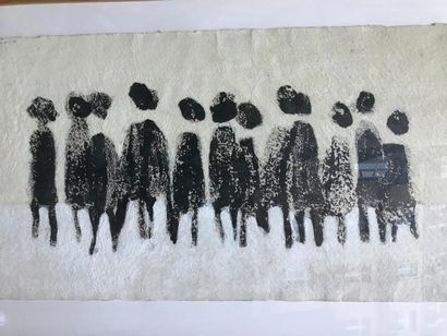 Didier MAYNARD (né en 1960) 
Silhouettes
Mixed media on paper
Signed top left
100x50...