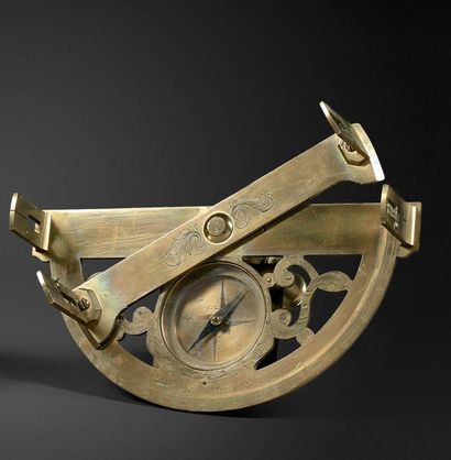 null Brass graphometer signed 'Canivet à la Sphère à Paris 1763'.
Classical instrument...