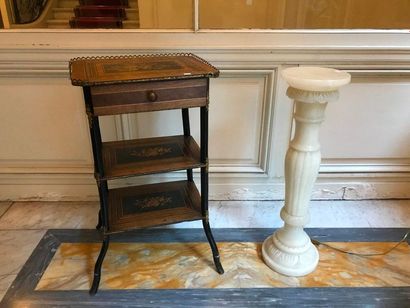 null Tea table with inlaid decoration of nets and floral motifs
Three trays and a...