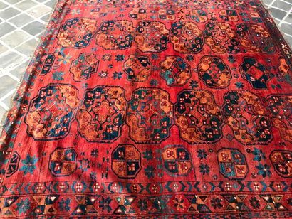 null Afghan carpet (warp, weft and wool velvet), Afghanistan, circa 1930-1950
215...