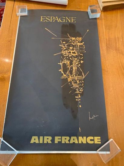 Georges Mathieu (1921-2012) pour Air France Ensemble de 6 affiches comprenant : 
-Mexico 
-Japon
-Canada
-France
-Espagne
-USA
100...