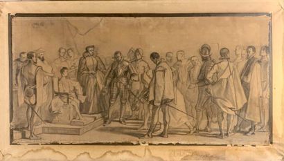 Dans le goût d'Achille DEVERIA (1800 - 1857) 
Troubadour stage project
Charcoal drawing...
