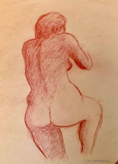 Charles Alexandre MALFRAY (1887-1940) 
Femme
Sanguine sur papier 26.5 x 20cm.