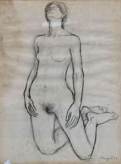 Daniel RIBERZANI (1942) 
Nude
Two projects
Black pencil on paper signed lower right...