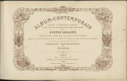 JUSTIN LALLIER, (1823-1873) PHOTOGRAPHIES DE FRANCK Album-contemporain contenant...