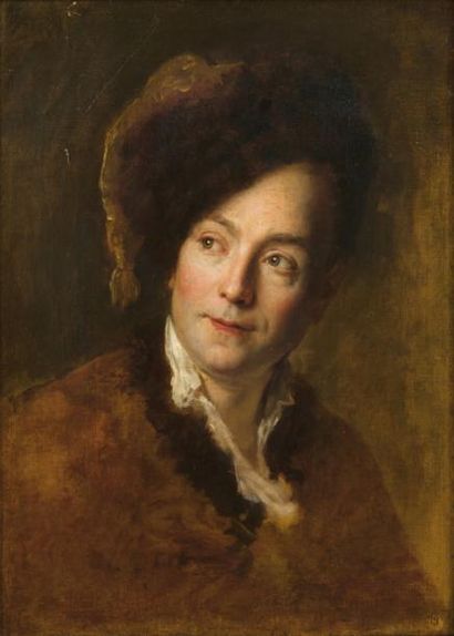 [DIDEROT (Denis)]. ECOLE FRANÇAISE DU XVIIIÈME SIÈCLE Portrait présumé de Denis Diderot...