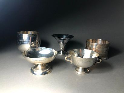null Set of five 925° Silver Golf Trophy Cups

including 4 by Léon MAEGHT and one...