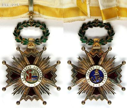 ESPAGNE Ordre d'Isabelle la Catholique, institué en 1815, croix de commandeur du...