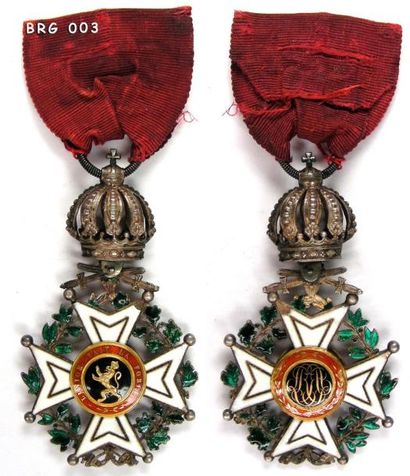 BELGIQUE Ordre de Léopold, fondé en 1832, croix de chevalier à titre militaire du...
