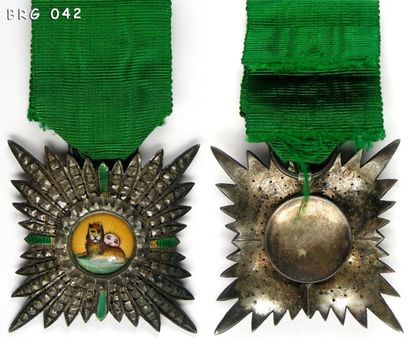 PERSE Ordre du Lion et du Soleil, insigne de 5e classe (chevalier), étoile à quatre...