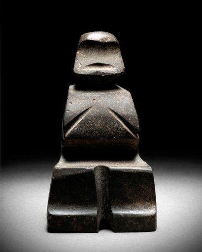 null SEAT FIGURINE
MEZCALA CULTURE, STATE OF GUERRERO, MEXICO
RECENT PRECLASSICAL,...