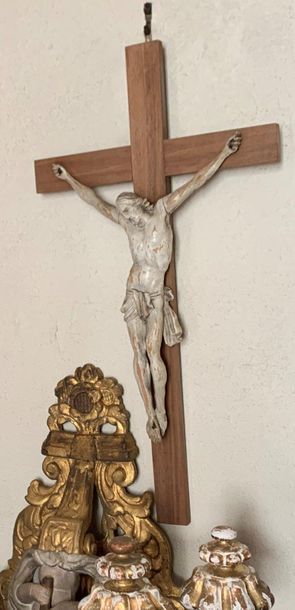 null Christ in cream lacquered wood
Gilded wood wall bracket 2 Gilded wood fire ...