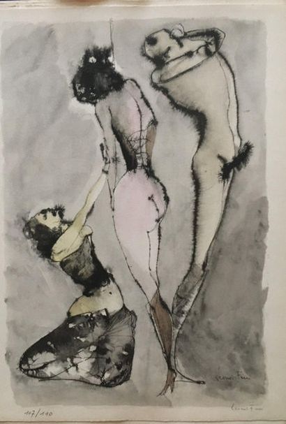 Léonor FINI Collection of erotic engravings
Signed and numbered
37.5x28 cm.